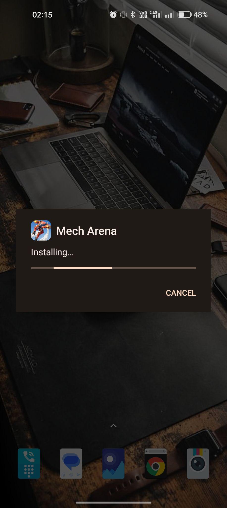 Mech Arena apk installing