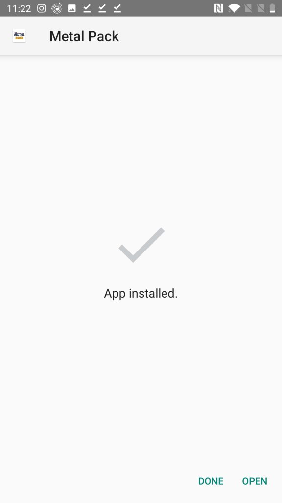 Metal Pack Installed