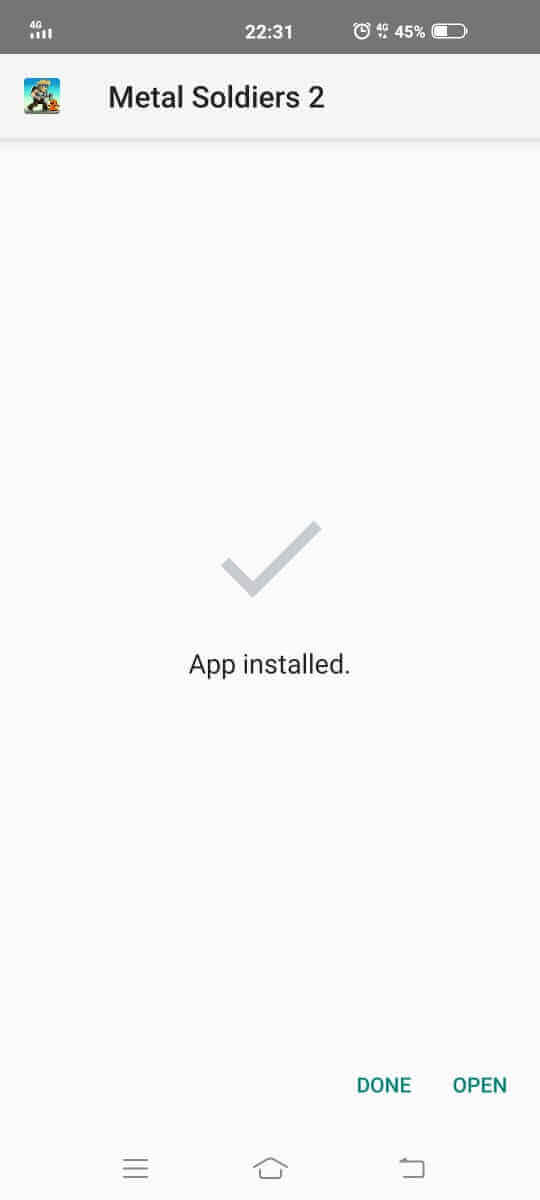 Metal Soldiers 2 Mod Apk installed