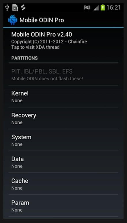 Mobile Odin screenshot 1