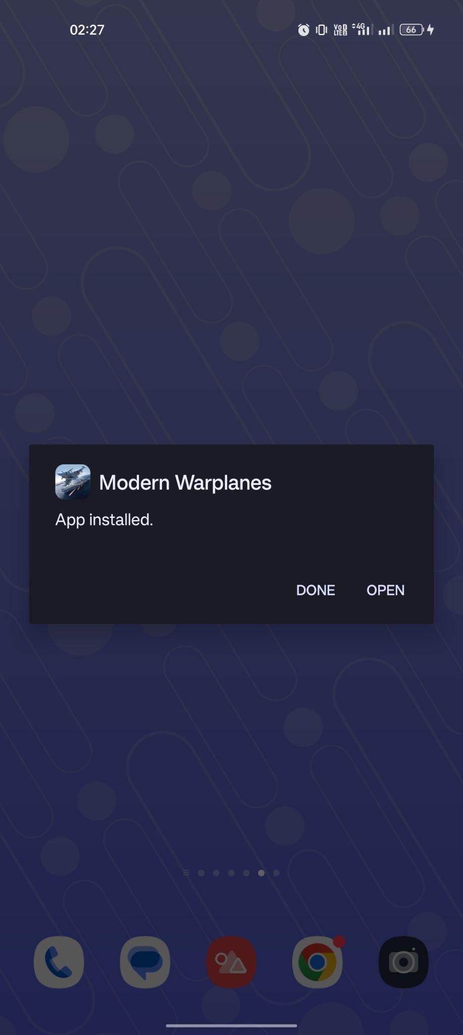 Modern Warplanes apk installed