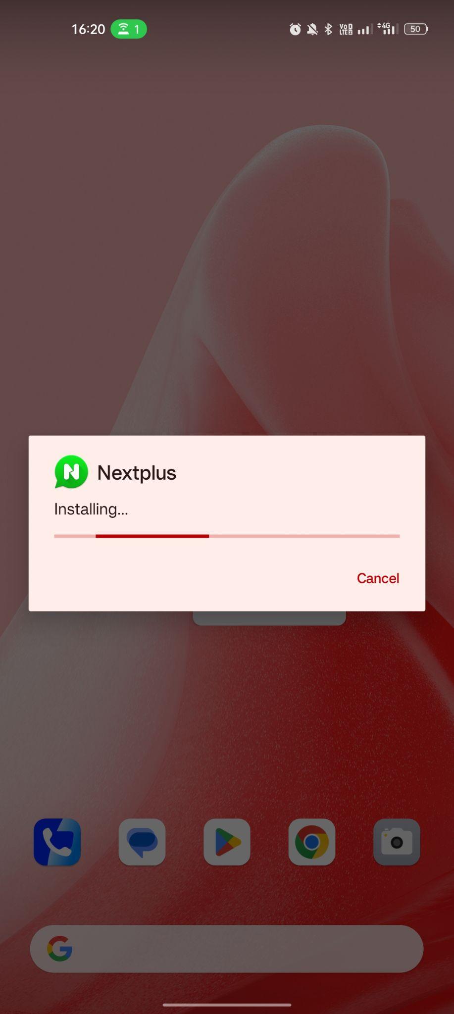 Nextplus apk installing