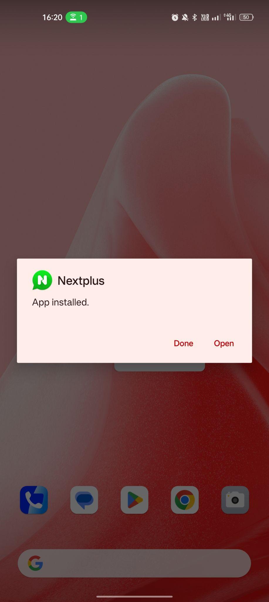 Nextplus apk installed
