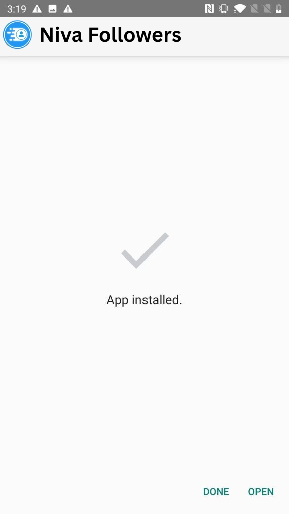 Niva Followers App Installed