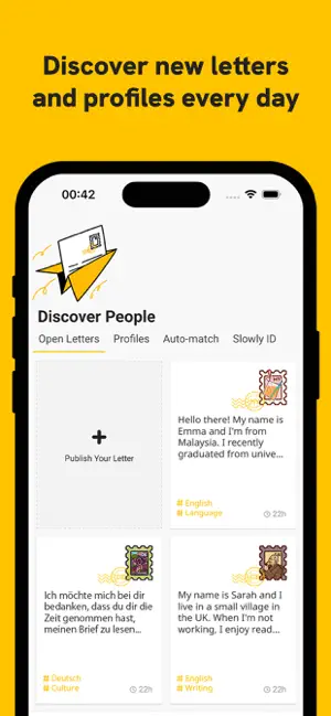 ‎Slowly: Make Global Friends App screenshot 1