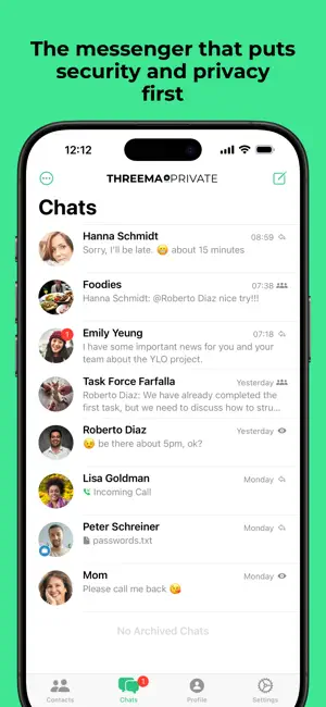 ‎Threema. The Secure Messenger App screenshot 1