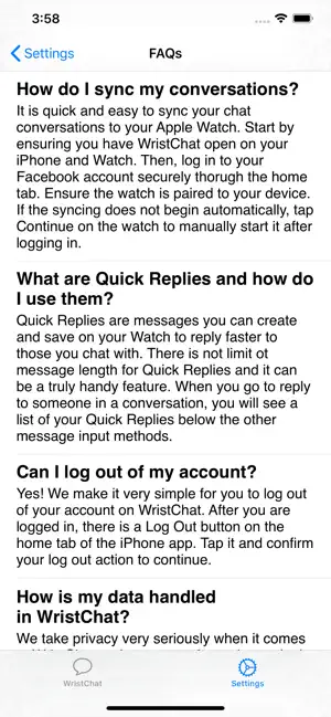 ‎WristChat for Facebook App screenshot 1