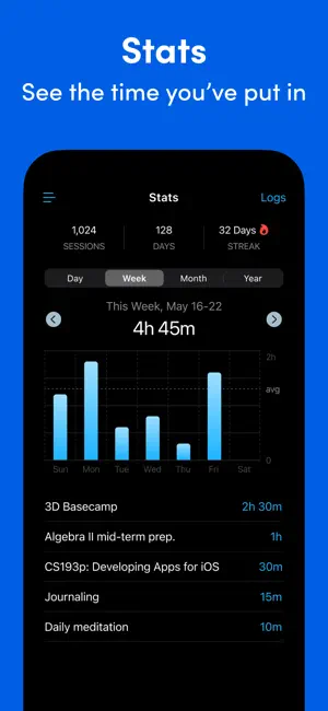 ‎Bluebird Focus Timer App screenshot 1
