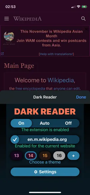 ‎Dark Reader for Safari App screenshot 1