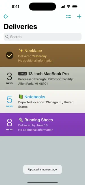 ‎Deliveries: a package tracker App screenshot 1