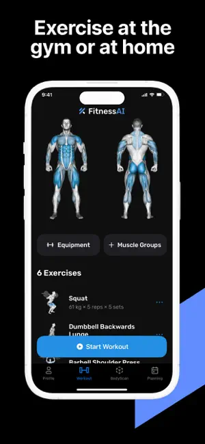 ‎Fitness AI Gym Workout Planner App screenshot 1