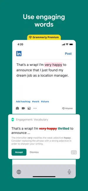 ‎Grammarly: AI Writing Keyboard App screenshot 1