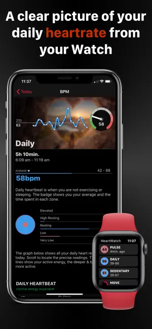 ‎HeartWatch: Heart Rate Monitor App screenshot 1