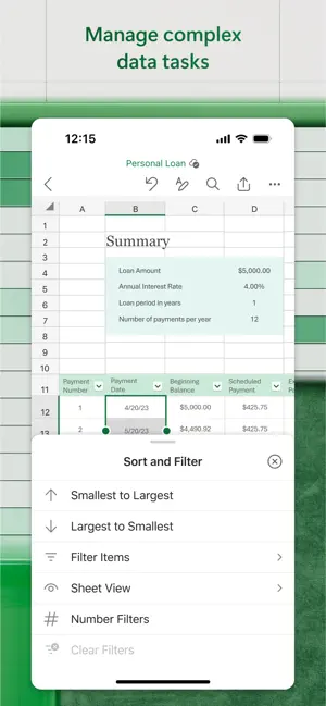 ‎Microsoft Excel App screenshot 1