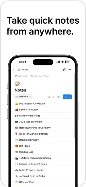 ‎Notion: Notes, Tasks, AI App screenshot 1