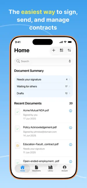‎Signeasy－Sign Documents App App screenshot 1