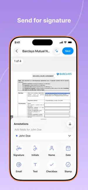 ‎Signeasy－Sign Documents App App screenshot 1