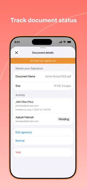 ‎Signeasy－Sign Documents App App screenshot 1