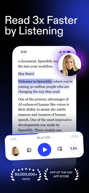 ‎Speechify – Text to Speech App screenshot 1