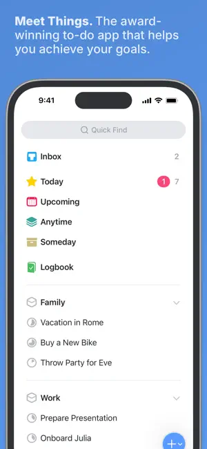 ‎Things 3 App screenshot 1