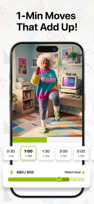 ‎Wakeout! 1-Min Moves Anywhere App screenshot 1