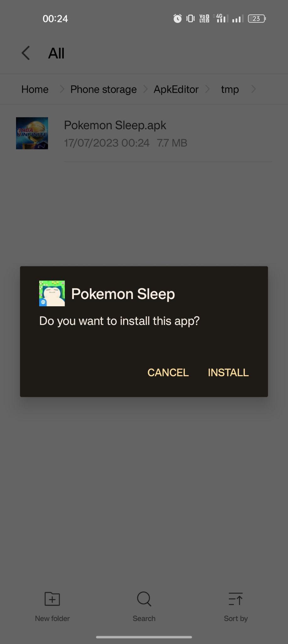 click on install