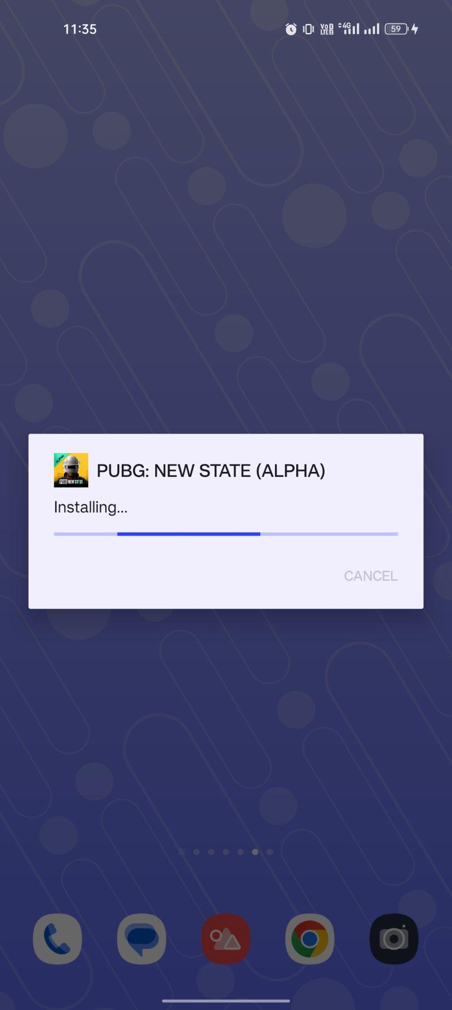 PUBG New State Mobile apk installing