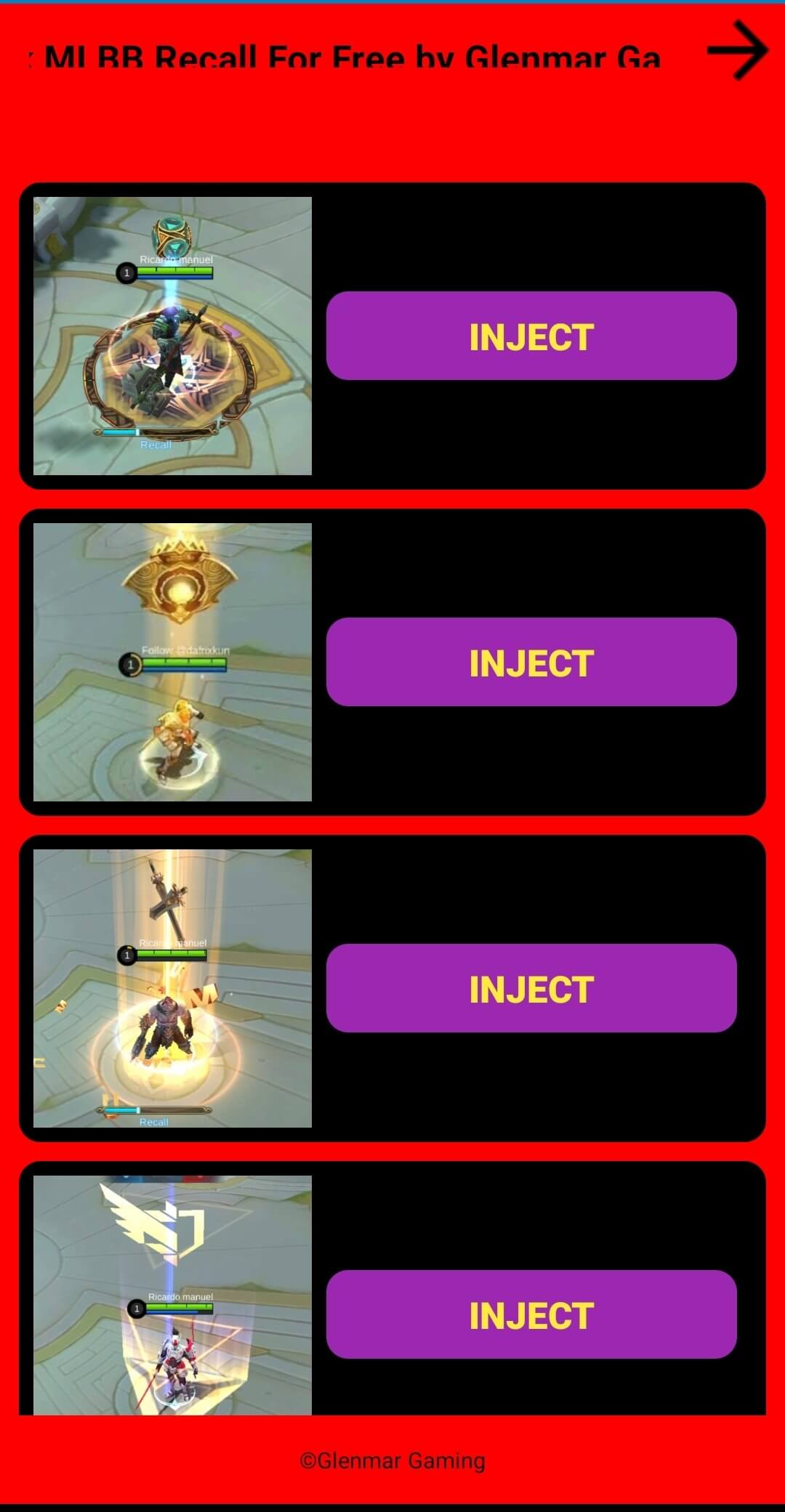 Recall Injector screenshot 1