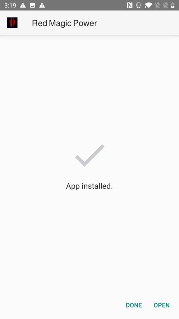 Red Magic Power APK installed