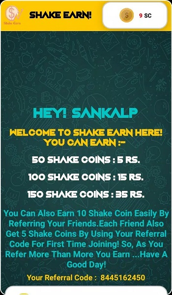 Shake Earn screenshot 1