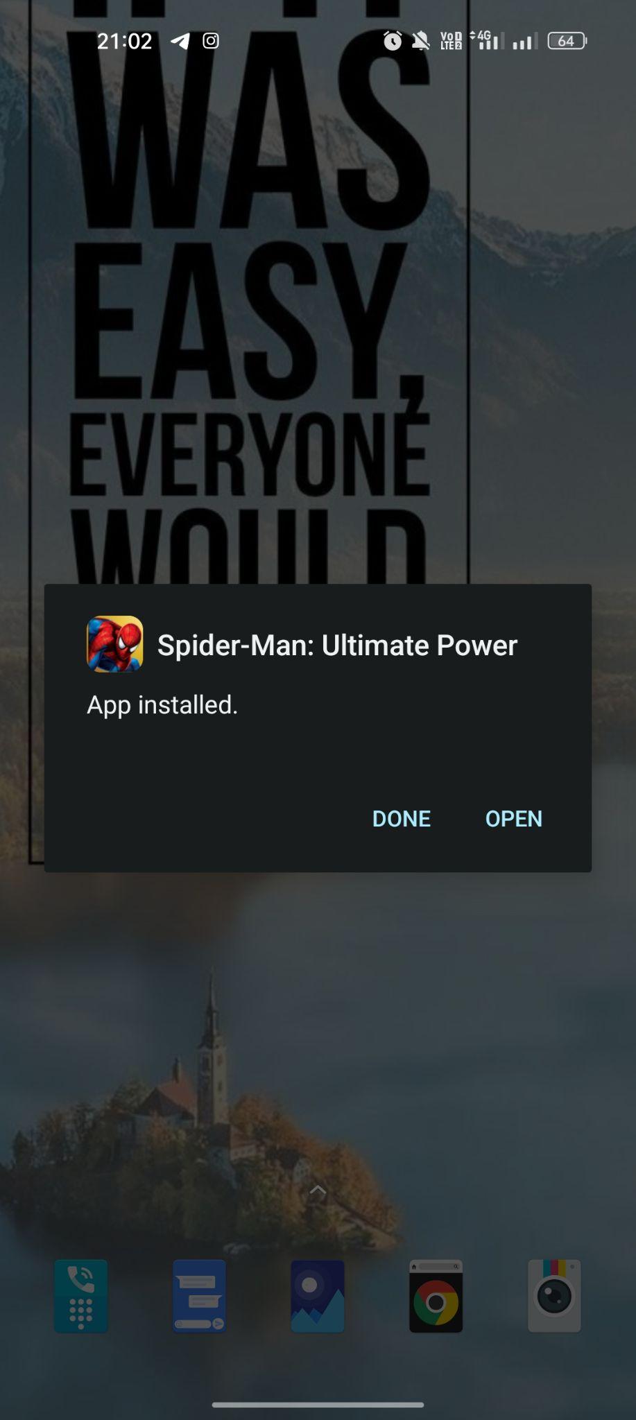 Spider-Man Ultimate Power apk installed