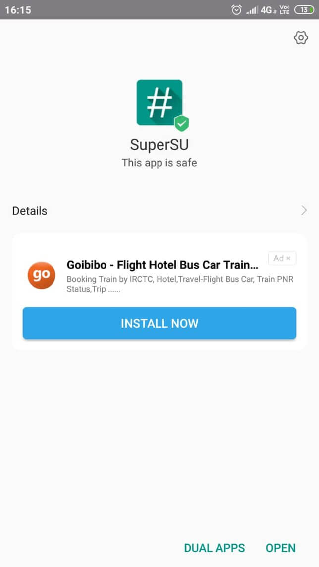 SuperSU APK installed