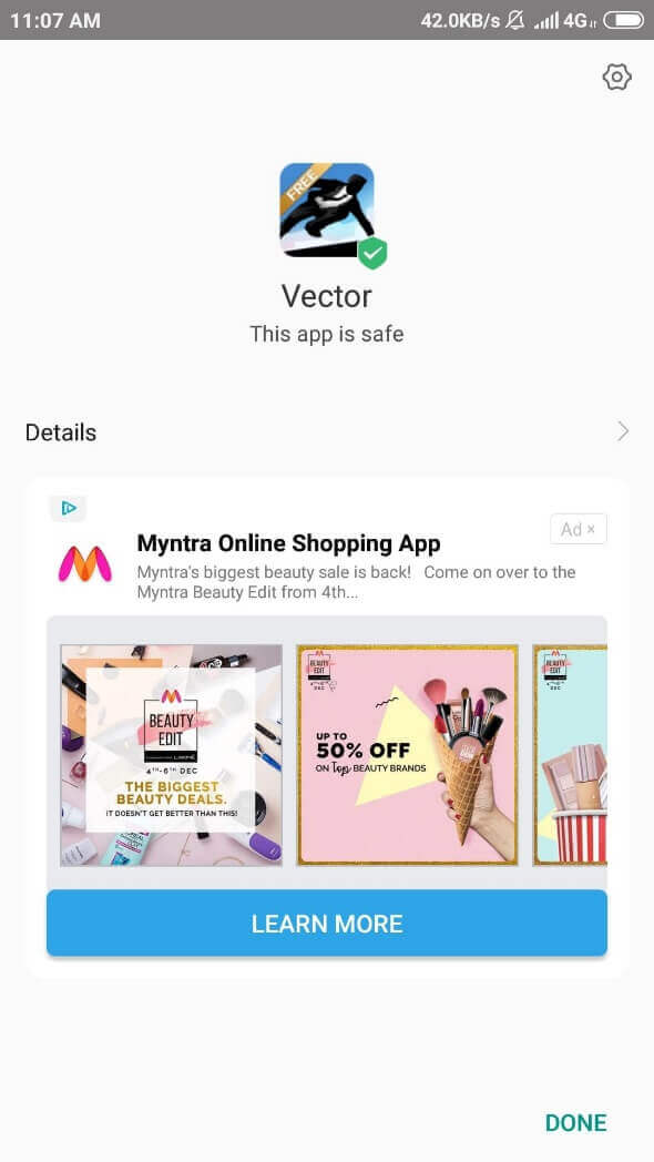 Vector Mod Apk installed