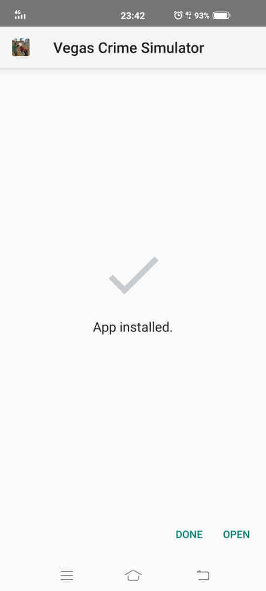 Vegas Crime Simulator Mod Apk installed