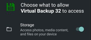 Virtual Backup asking for location access