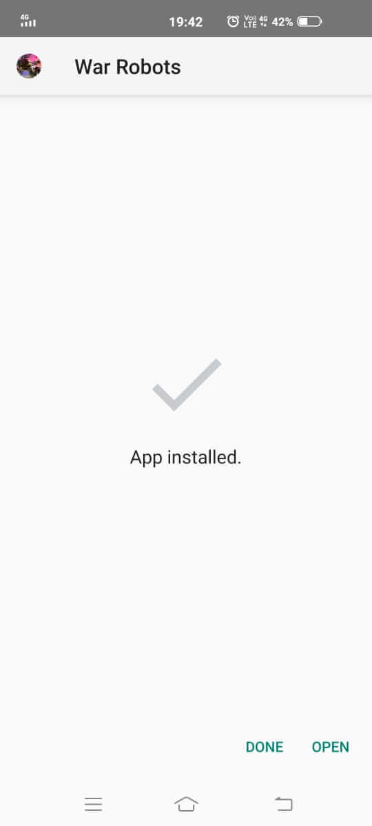 War Robots APK installed