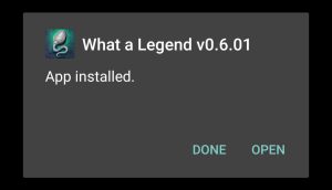 What a Legend successfully installed