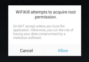allow root permission to WiFiKill