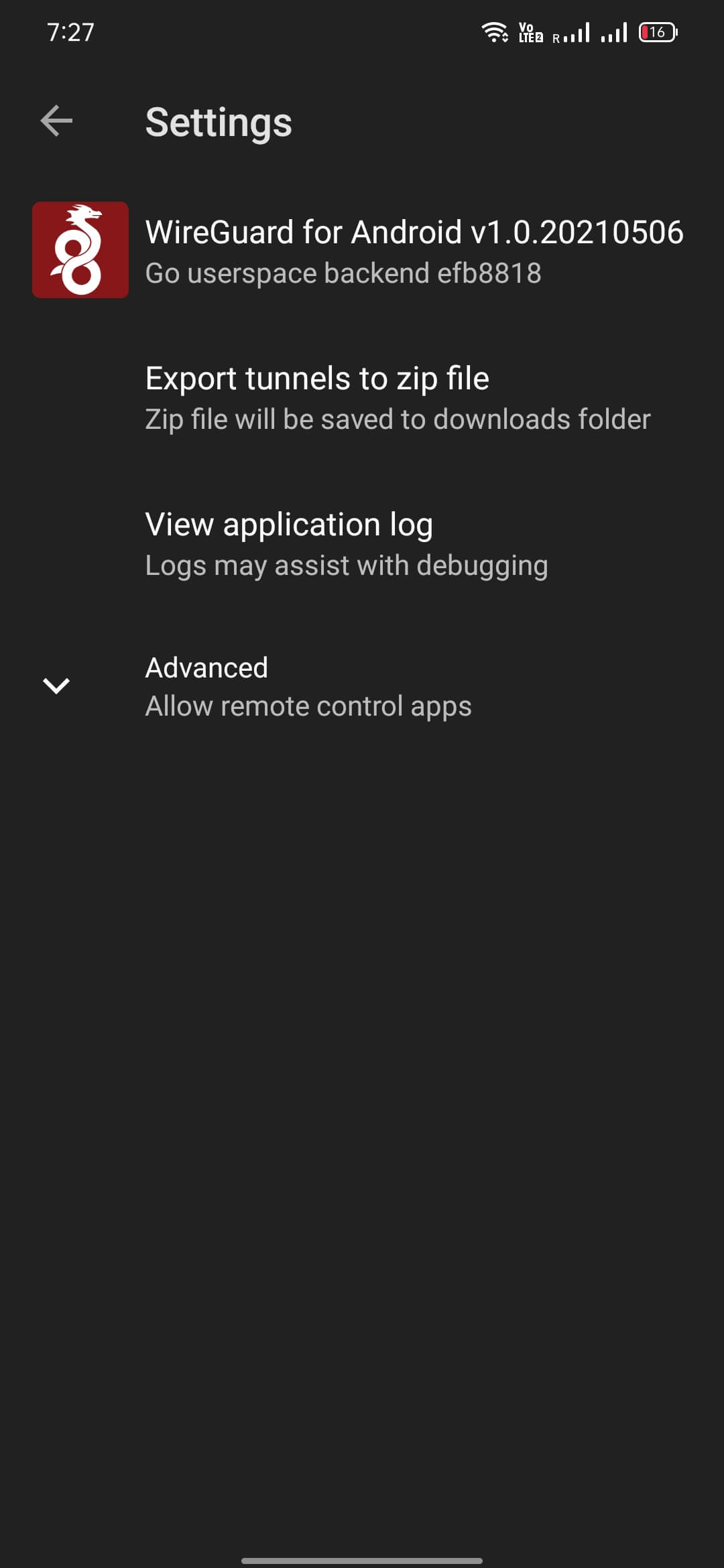 WireGuard screenshot 1