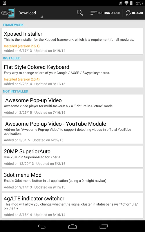 Xposed Installer screenshot 1