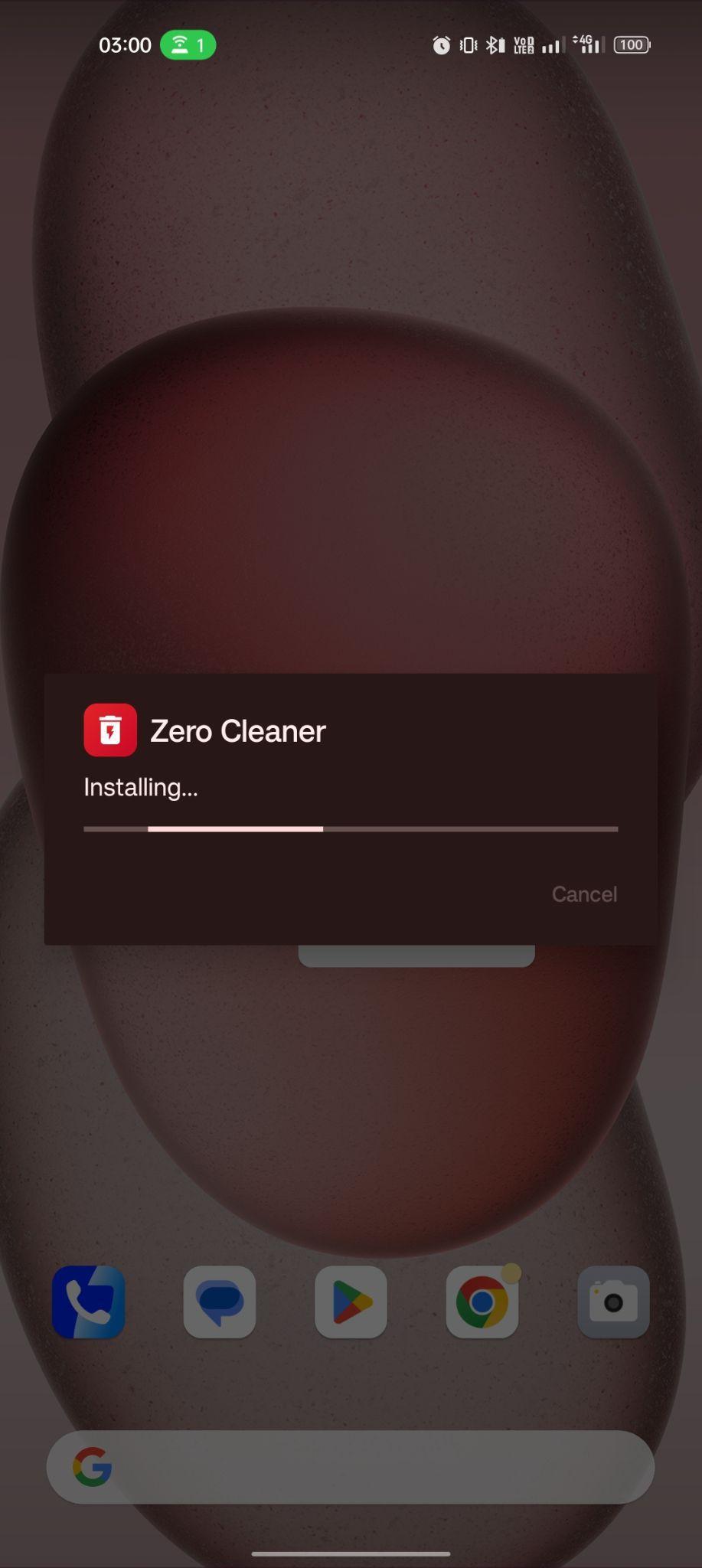 Zero Cleaner apk installing