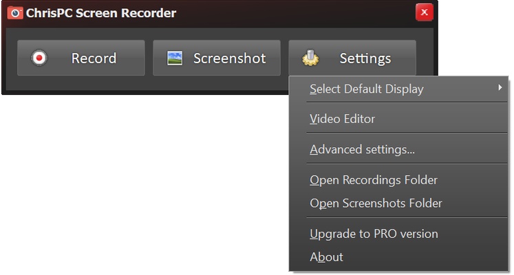 ChrisPC Screen Recorder screenshot 1