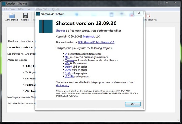 Shotcut screenshot 1