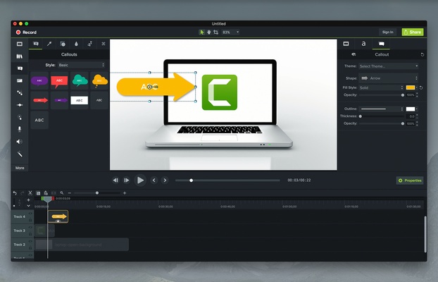 Camtasia screenshot 1