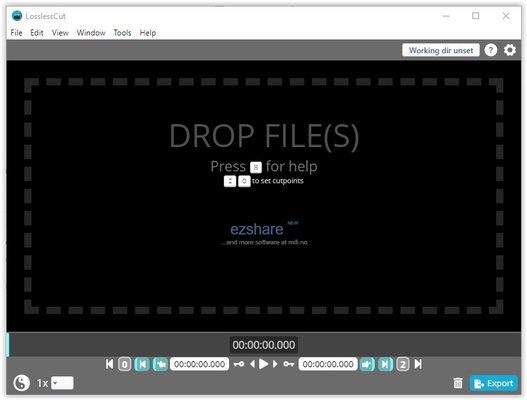LosslessCut screenshot 1