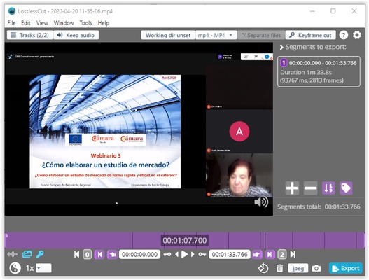 LosslessCut screenshot 1
