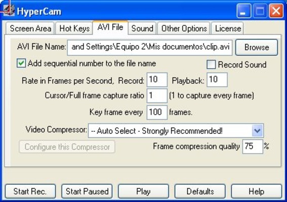 HyperCam screenshot 1