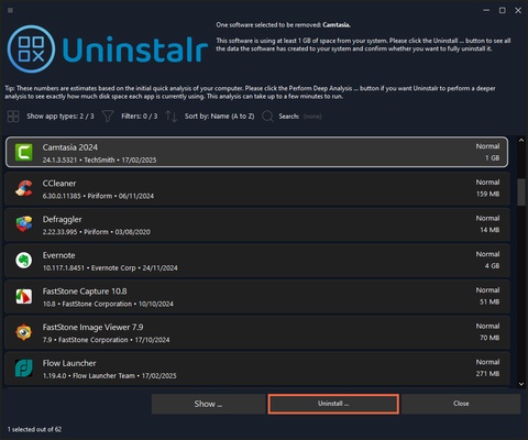 Uninstalr screenshot 1
