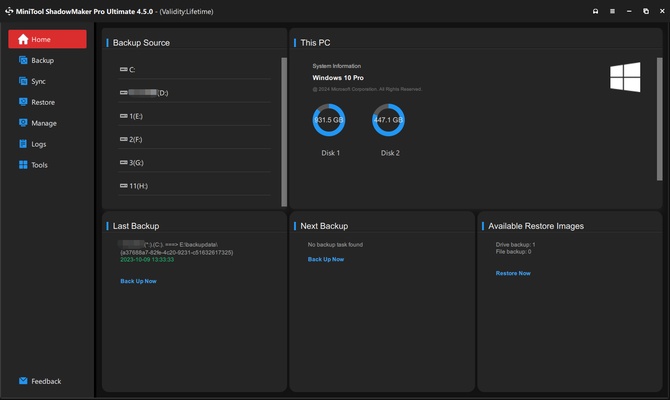 MiniTool ShadowMaker screenshot 1