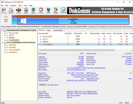 DiskGenius Free screenshot 1